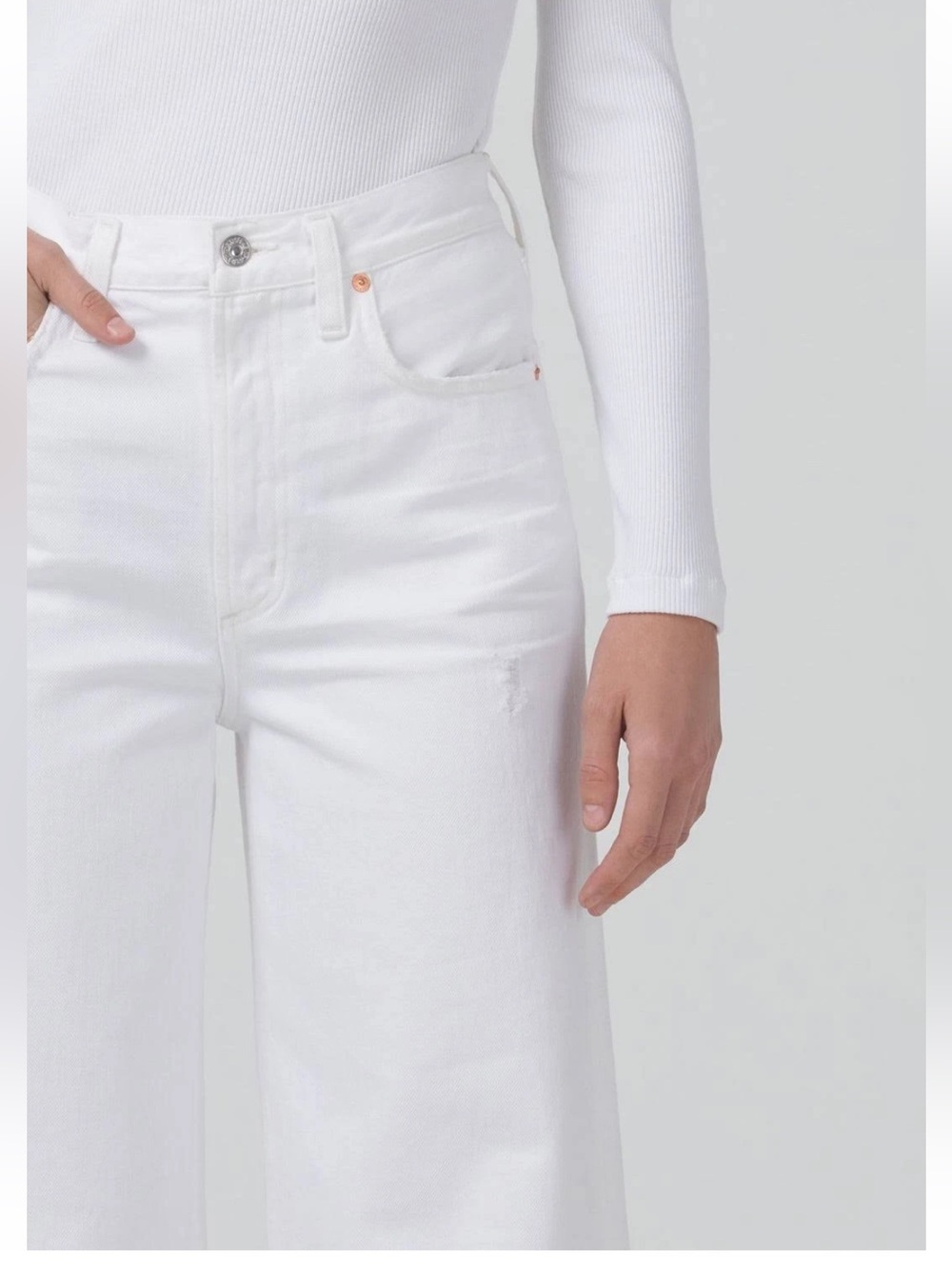 NEW! CITIZENS OF HUMANITY Paloma Wide-Leg Baggy Jean Soft White Size 26 - Picture 4 of 7